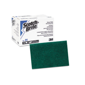 3M MMM86CT Scotch Brite Professional Commercial Heavy Duty Scouring Pad Green 6 x 9 12 Per Pack 3 Packs/Carton