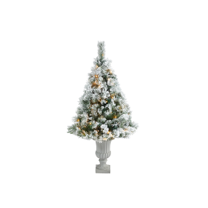 Nearly Natural T2426 56inch Flocked Oregon Pine Artificial Christmas Tree